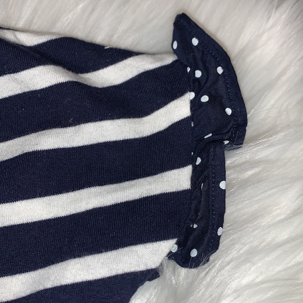 Gap 18-24M Striped Dress w/Polka Dot Trim Navy/White - Picture 3 of 8